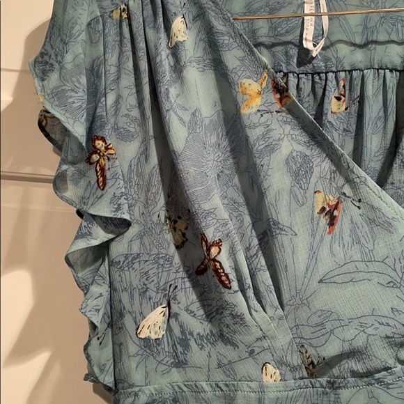 Anthro Wrap Tunic Dress- Pretty Butterfly Design - Picture 2 of 11